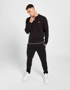 BOSS Repeat Logo Crew Sweatshirt Sort -Herretoj Salg jd 551555 e