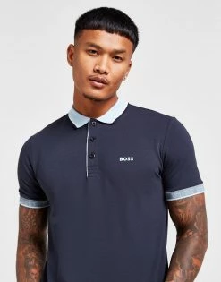 BOSS Paule Cuff Polo Shirt Blå