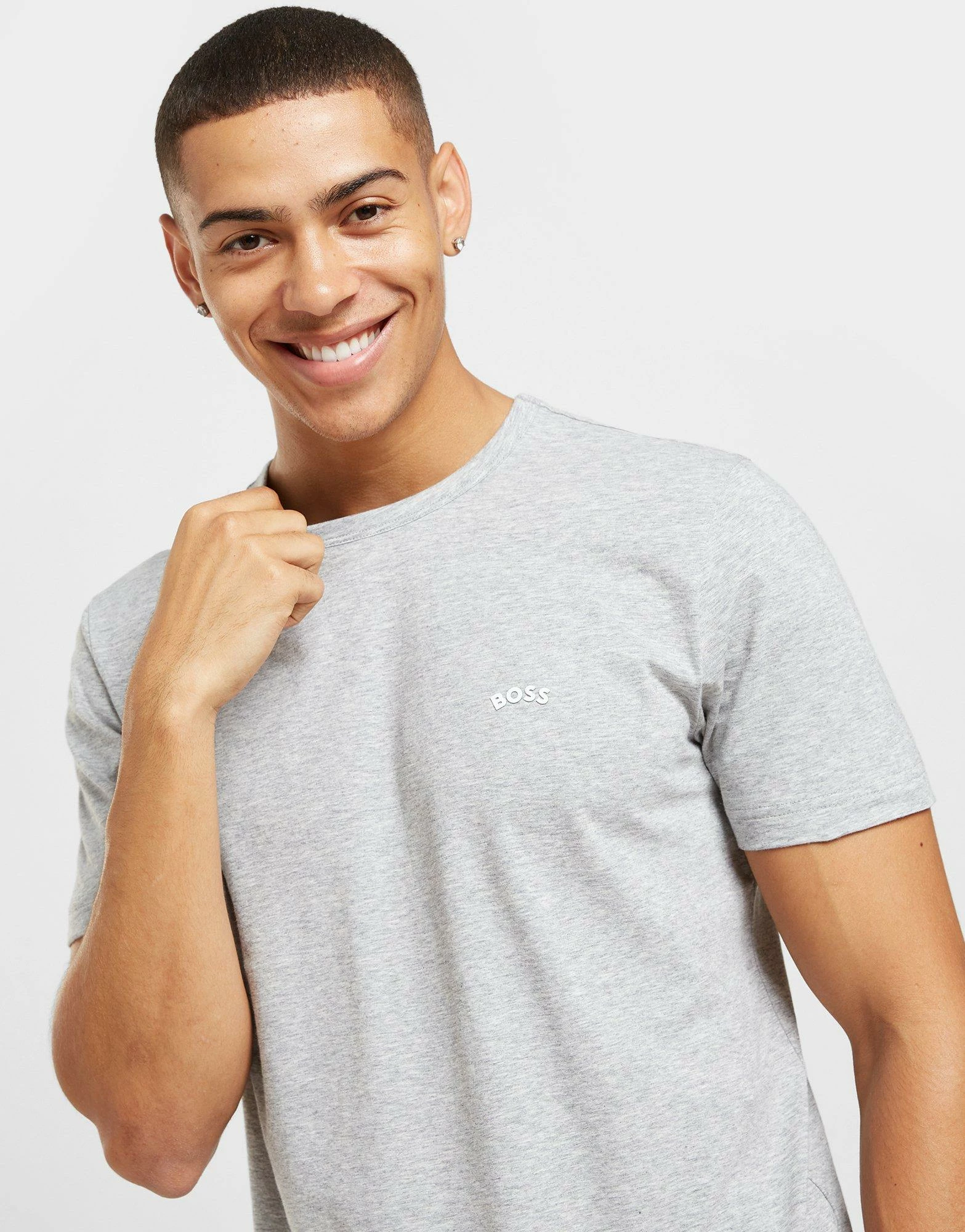 BOSS Core Curved Logo T-Shirt Grå 4 BOSS Core Curved Logo T-Shirt Grå - Billede 2