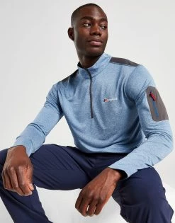 Berghaus Explorer 1/4 Zip Long Sleeve Top Blå