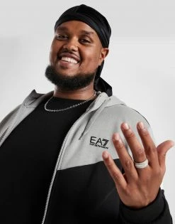 Emporio Armani EA7 Colour Block Full Zip Hoodie Tracksuit Sort -Herretoj Salg jd 551960 c