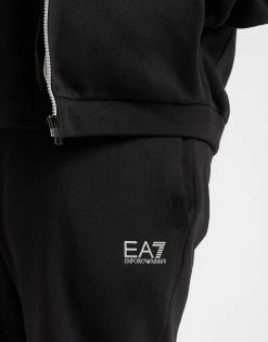 Emporio Armani EA7 Colour Block Full Zip Hoodie Tracksuit Sort -Herretoj Salg jd 551960 d