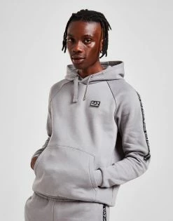 Emporio Armani EA7 Tape Overhead Hoodie Grå -Herretoj Salg jd 551962 b