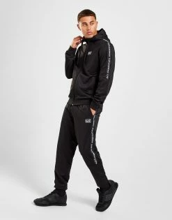 Emporio Armani EA7 Tape Poly Tracksuit Sort