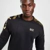 Emporio Armani EA7 Extended Logo Crew Sweatshirt Sort -Herretoj Salg jd 551991 a