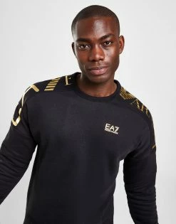 Emporio Armani EA7 Extended Logo Crew Sweatshirt Sort