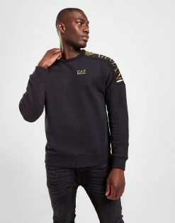 Emporio Armani EA7 Extended Logo Crew Sweatshirt Sort 8 Emporio Armani EA7 Extended Logo Crew Sweatshirt Sort -Herretoj Salg jd 551991 c