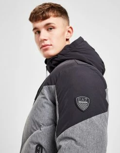 Emporio Armani EA7 Colour Block Back Logo Jacket Sort -Herretoj Salg jd 552005 b