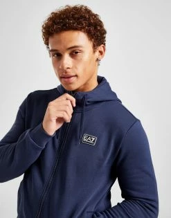 Emporio Armani EA7 Badge Full Zip Træningssæt Herre Blå -Herretoj Salg jd 552013 e