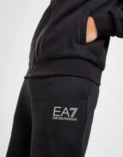 Emporio Armani EA7 Hooded Branded Full Zip Tracksuit Sort -Herretoj Salg jd 552014 e