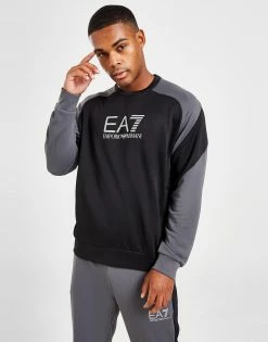 Emporio Armani EA7 Poly Colour Block Sweatshirt Sort -Herretoj Salg jd 552042 c