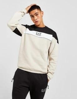Emporio Armani EA7 Colour Block Crew Sweatshirt Brun