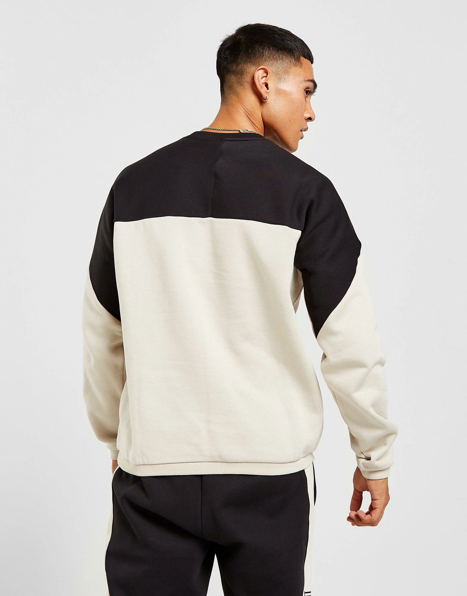 Emporio Armani EA7 Colour Block Crew Sweatshirt Brun 4 Emporio Armani EA7 Colour Block Crew Sweatshirt Brun - Billede 2