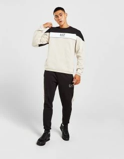 Emporio Armani EA7 Colour Block Crew Sweatshirt Brun 9 Emporio Armani EA7 Colour Block Crew Sweatshirt Brun -Herretoj Salg jd 552048 d
