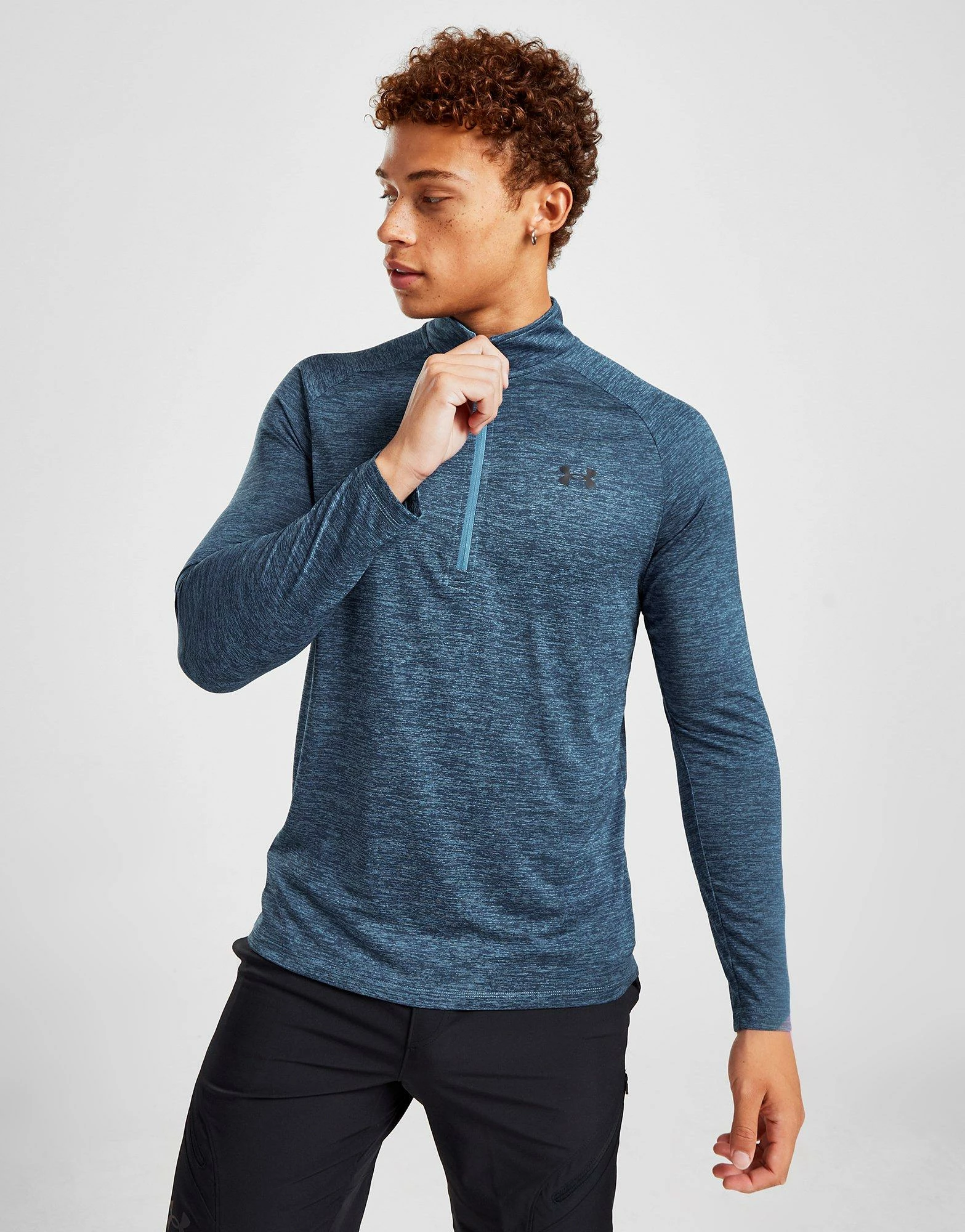 Under Armour Tech 1/2 Zip Track Top Herre Blå 4 Under Armour Tech 1/2 Zip Track Top Herre Blå - Billede 2