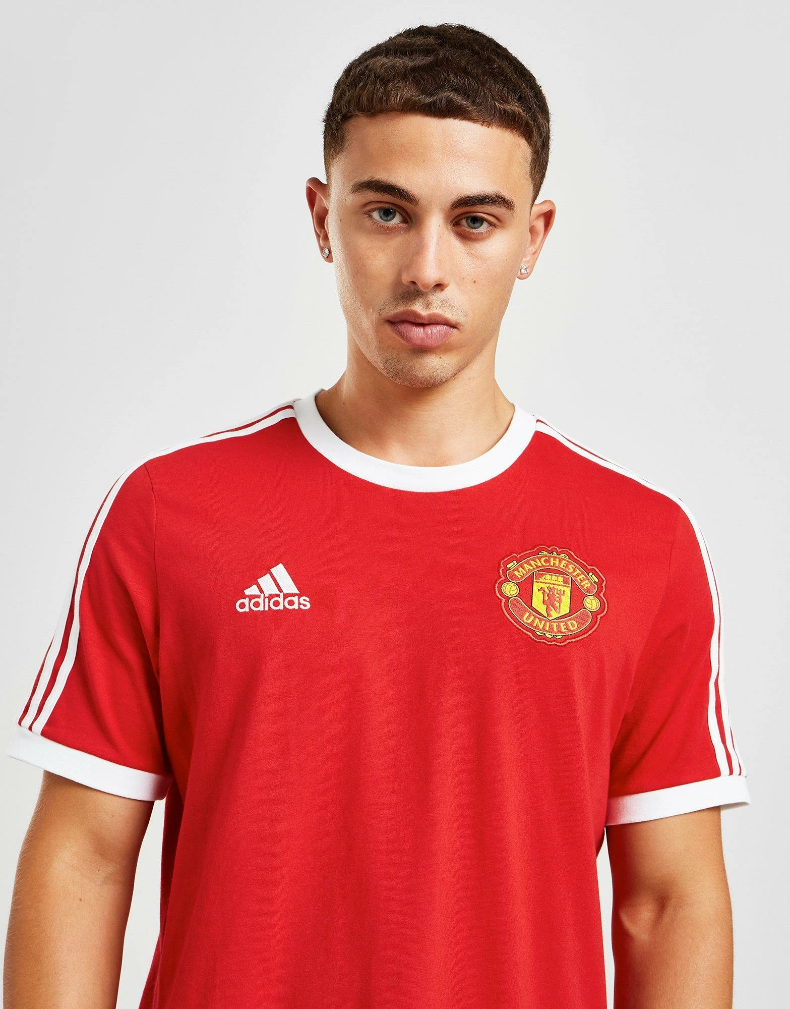 Adidas Manchester United FC DNA 3-Stripes T-Shirt Rød 3 Adidas Manchester United FC DNA 3-Stripes T-Shirt Rød