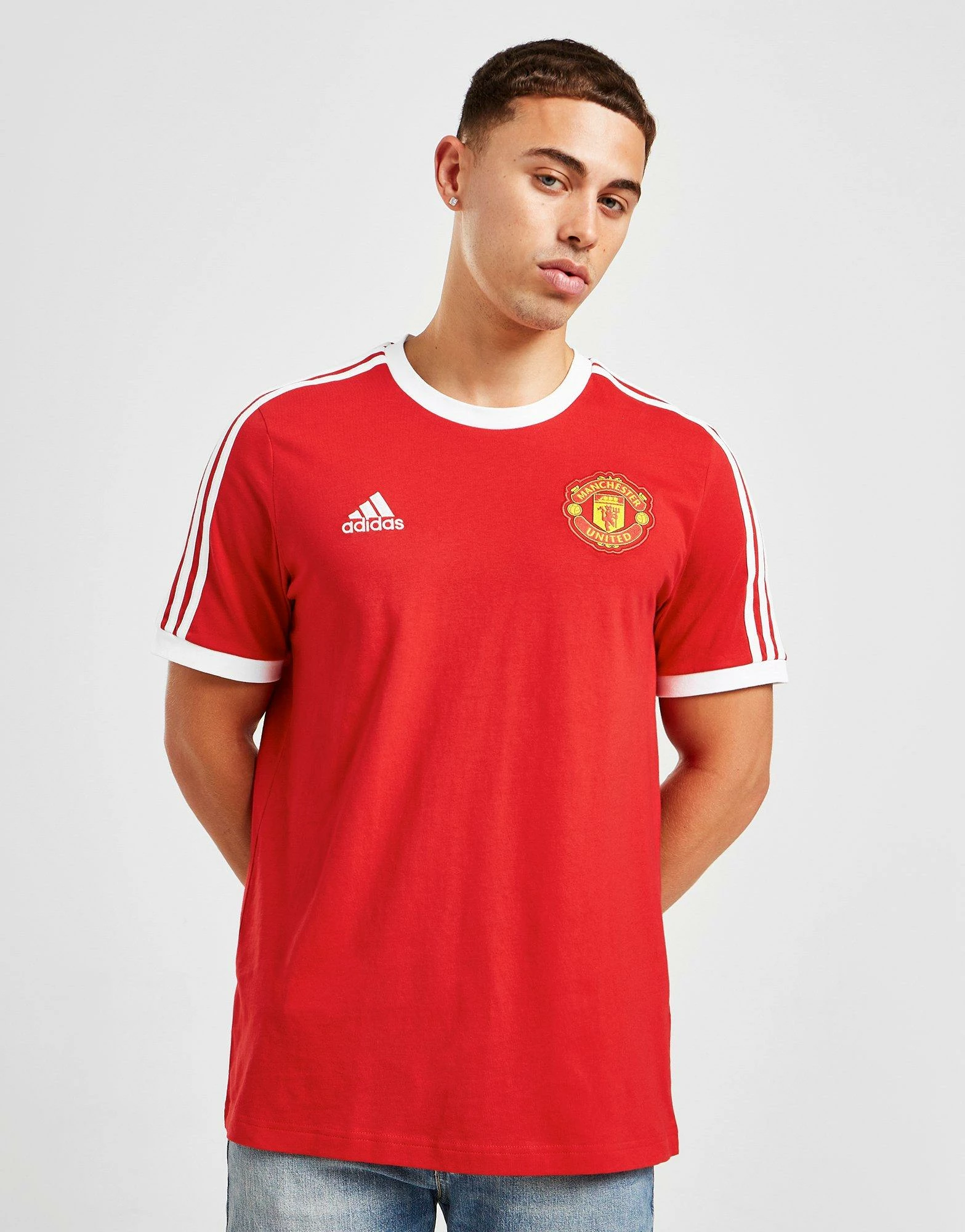 Adidas Manchester United FC DNA 3-Stripes T-Shirt Rød 4 Adidas Manchester United FC DNA 3-Stripes T-Shirt Rød - Billede 2