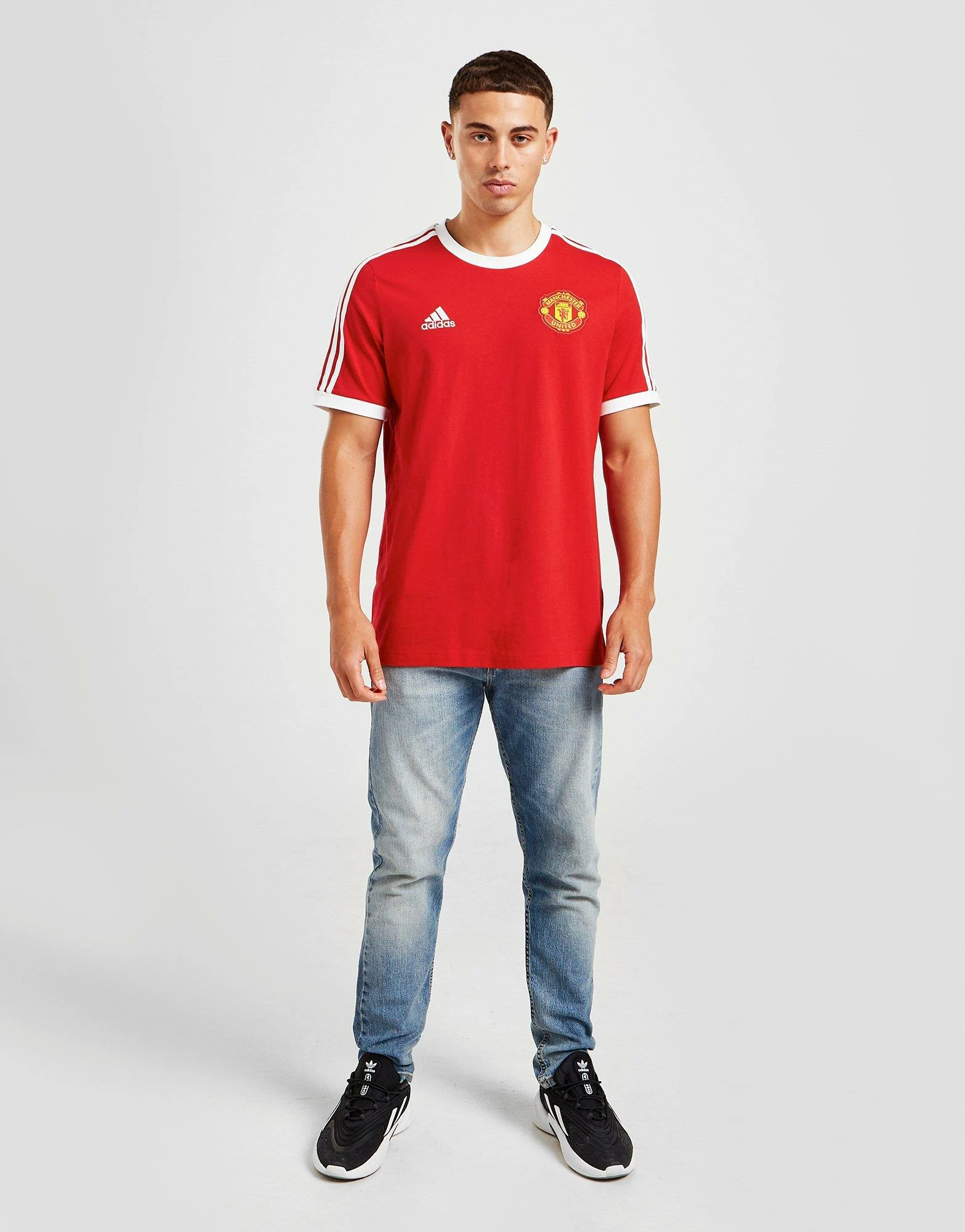 Adidas Manchester United FC DNA 3-Stripes T-Shirt Rød 6 Adidas Manchester United FC DNA 3-Stripes T-Shirt Rød - Billede 4
