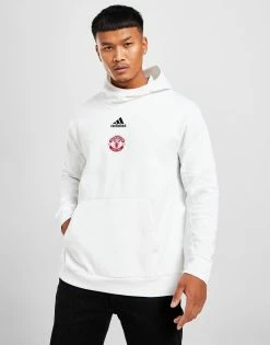 Adidas Manchester United FC Travel Hoodie Hvid