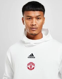 Adidas Manchester United FC Travel Hoodie Hvid -Herretoj Salg jd 552898 c