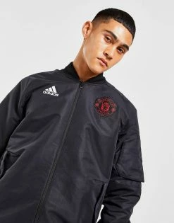 Adidas Manchester United Fc Travel Jacket Sort -Herretoj Salg jd 552910 e