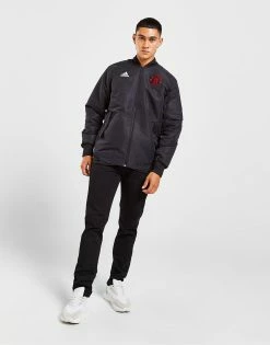 Adidas Manchester United Fc Travel Jacket Sort -Herretoj Salg jd 552910 h