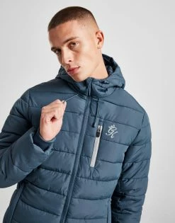Gym King Padded Reflective Pocket Jacket Blå -Herretoj Salg jd 553350 d