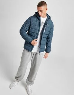 Gym King Padded Reflective Pocket Jacket Blå -Herretoj Salg jd 553350 e