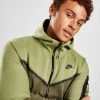 Nike Tech Fleece Full Zip Hættetrøje Herre Grøn -Herretoj Salg jd 553665 a