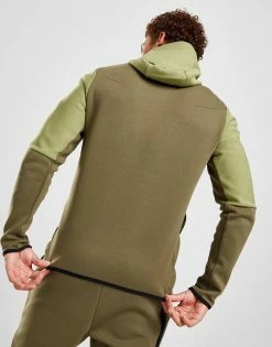 Nike Tech Fleece Full Zip Hættetrøje Herre Grøn -Herretoj Salg jd 553665 b