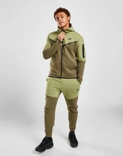 Nike Tech Fleece Full Zip Hættetrøje Herre Grøn -Herretoj Salg jd 553665 d
