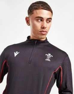 Macron Wales Rugby 2022/23 Travel 1/4 Zip Top Sort