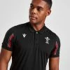 Macron Wales RU 2022 Travel Polo Shirt Sort -Herretoj Salg jd 554040 a