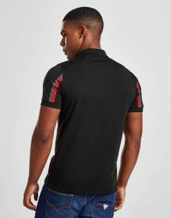 Macron Wales RU 2022 Travel Polo Shirt Sort -Herretoj Salg jd 554040 c