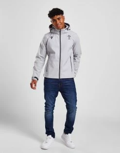 Macron Wales Rugby 2022/23 Softshell Jacket Grå -Herretoj Salg jd 554045 f