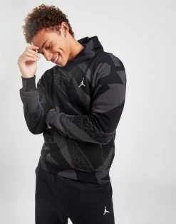 Jordan All Over Print Hoodie Sort -Herretoj Salg jd 554070 d