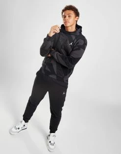 Jordan All Over Print Hoodie Sort -Herretoj Salg jd 554070 e