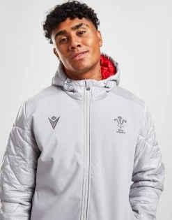 Macron Welsh Rugby Union 2022/23 Bomber Jacket Grå -Herretoj Salg jd 554071 b