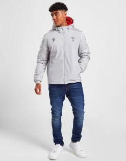 Macron Welsh Rugby Union 2022/23 Bomber Jacket Grå -Herretoj Salg jd 554071 d