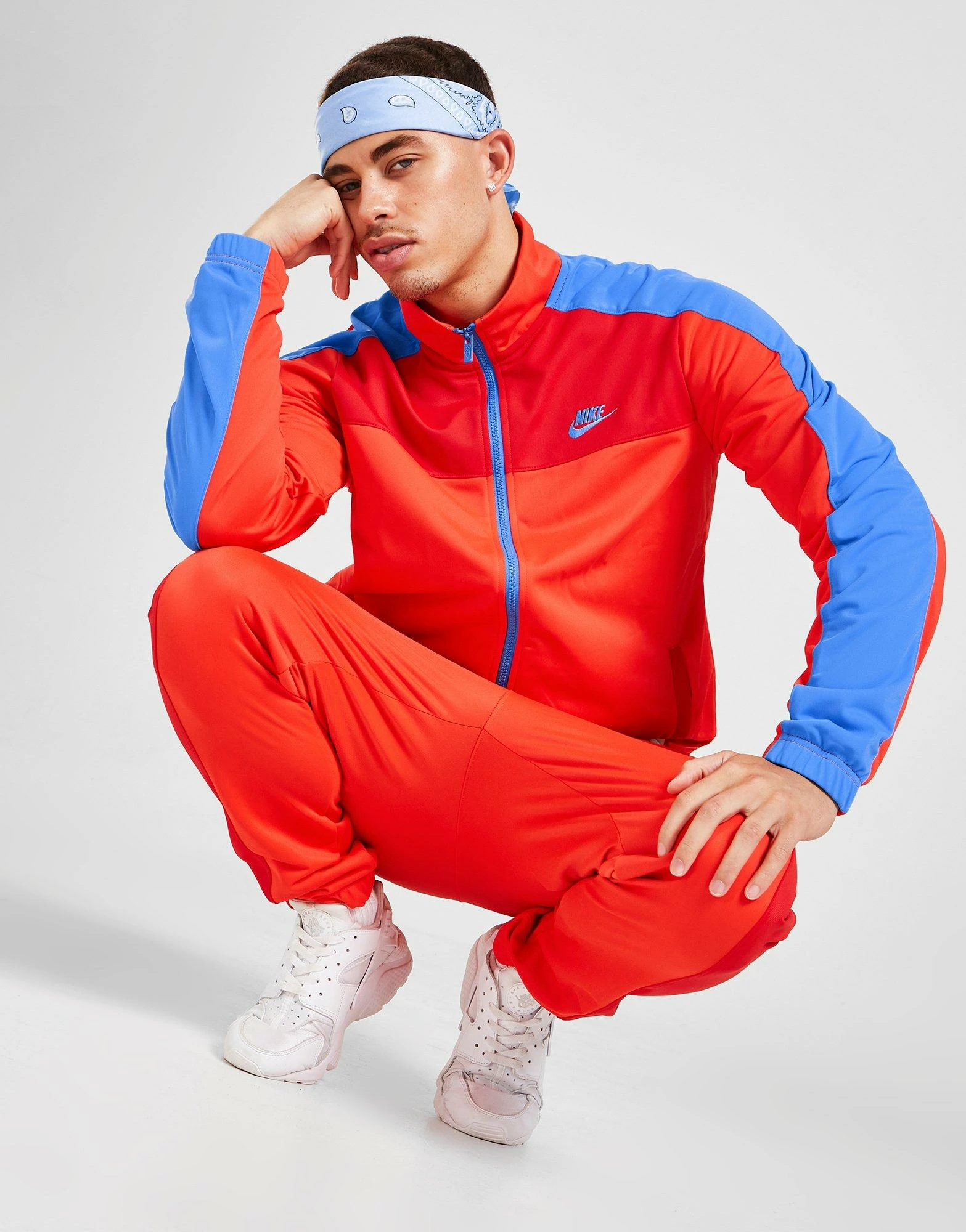 Nike Polyknit Colour Block Tracksuit Rød 3 Nike Polyknit Colour Block Tracksuit Rød