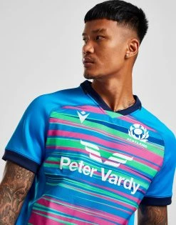 Macron Scotland Rugby 2022/23 Training Shirt Blå -Herretoj Salg jd 554260 c