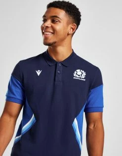 Macron Scotland Rugby 2022/23 Polo Shirt Blå