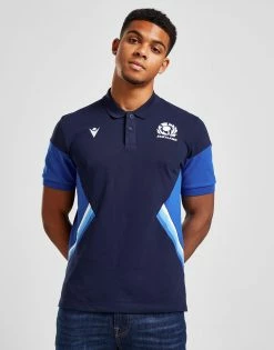Macron Scotland Rugby 2022/23 Polo Shirt Blå -Herretoj Salg jd 554276 c