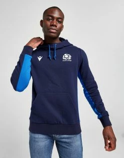 Macron Scotland Rugby 2022 Travel Hoodie Blå