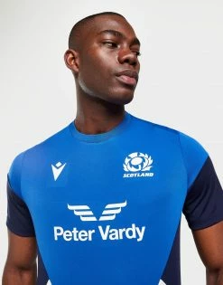 Macron Scotland Rugby Gym T-Shirt Blå