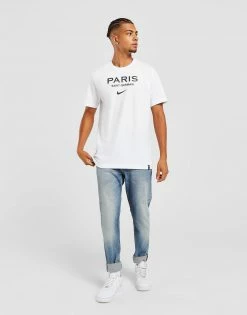 Nike Paris Saint Germain Swoosh T-Shirt Hvid -Herretoj Salg jd 555928 c