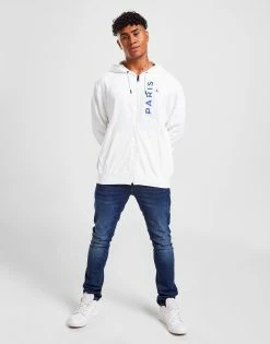 Jordan Paris Saint Germain Fleece Full Zip Hoodie Hvid -Herretoj Salg jd 556084 e