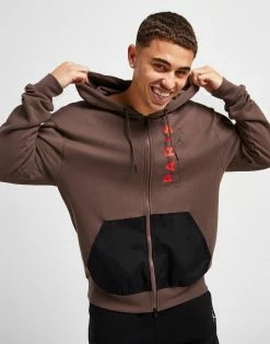 Jordan Paris Saint Germain Fleece Full Zip Hoodie Brun