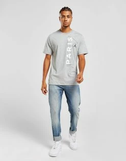 Jordan Paris Saint Germain Wordmark T-shirt Grå -Herretoj Salg jd 556141 d
