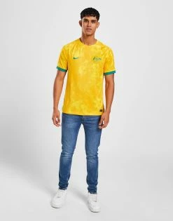 Nike Australia 2022 Home Shirt Gul -Herretoj Salg jd 556877 e